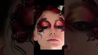 Roses Glamoween face paint Halloween makeup #facepainting #halloweenmakeuplook #shorts