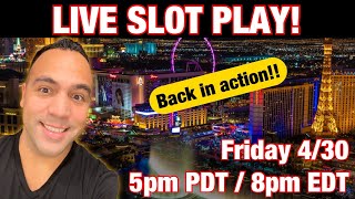 ? LIVE Slot Play w/ King Jason  Friday, 4/30 5pm Pacific / 7pm Central / 8pm Eastern  EEEEE