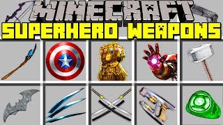Minecraft SUPERHERO WEAPONS MOD! l INFINITY GAUNTLET, THORS HAMMER & MORE! l Modded Mini-Game screenshot 2