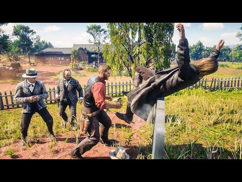 Muscular Chad Arthur vs sh*ttiest gang members