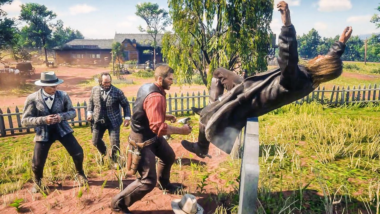 Muscular Chad Arthur vs. the sh*ttiest gang members | RDR2 - YouTube