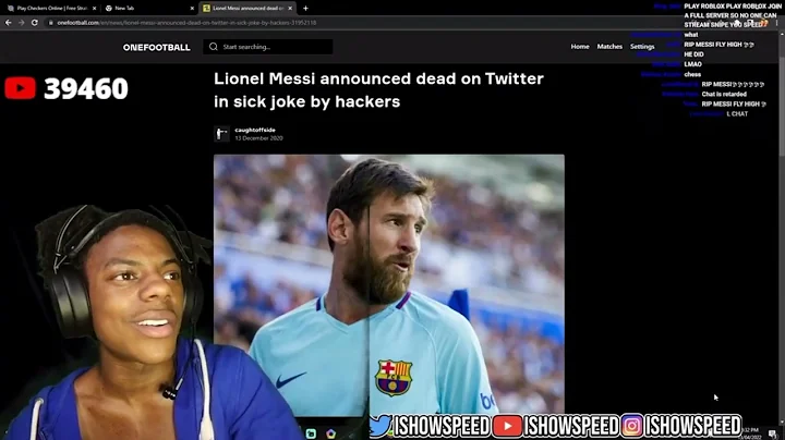 IShowSpeed reacts to Lionel Messi’s Death… 😞
