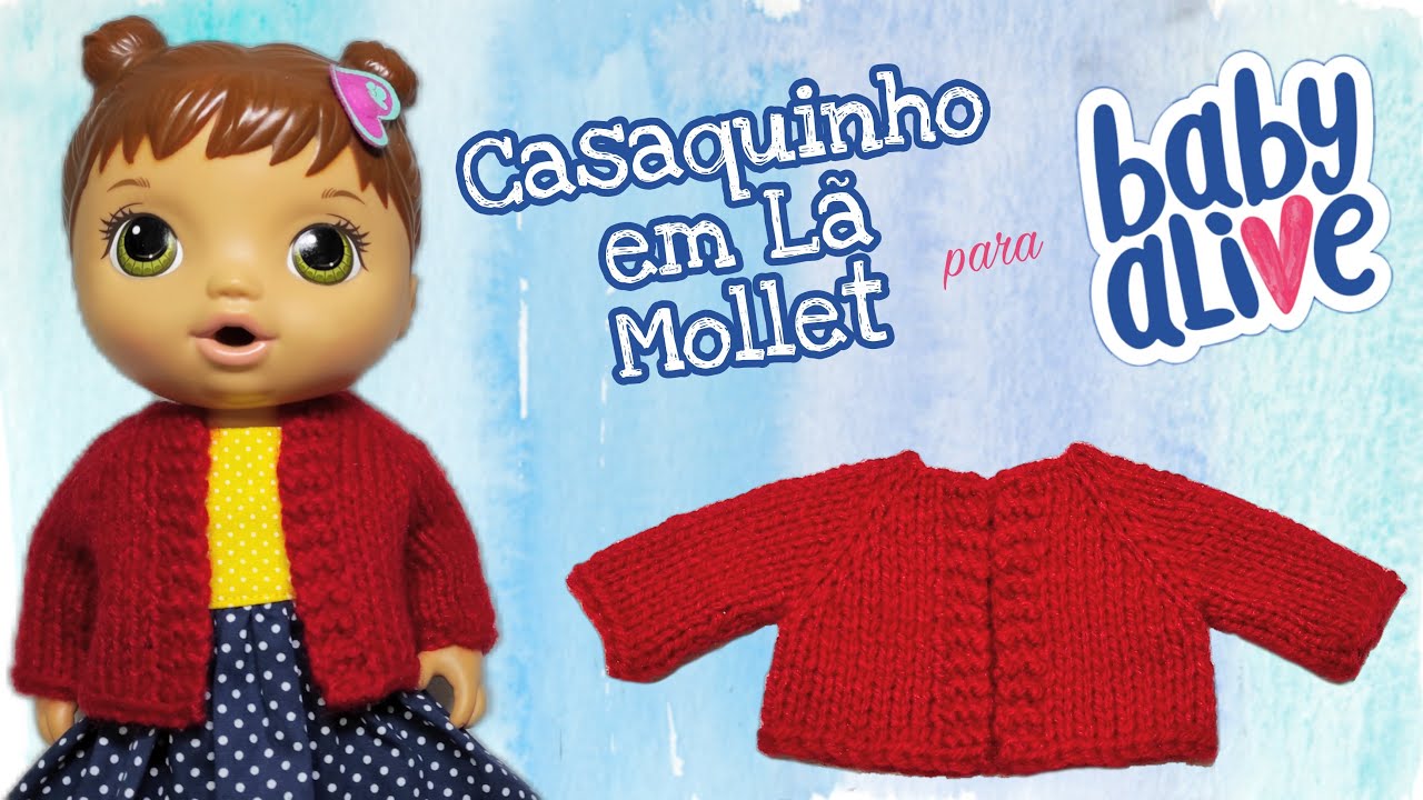 Casaquinho para Baby Alive em Lã mollet | Ana Alves