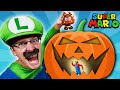 Mario bros in real life  spooky halloween pumpkin super mario bros level