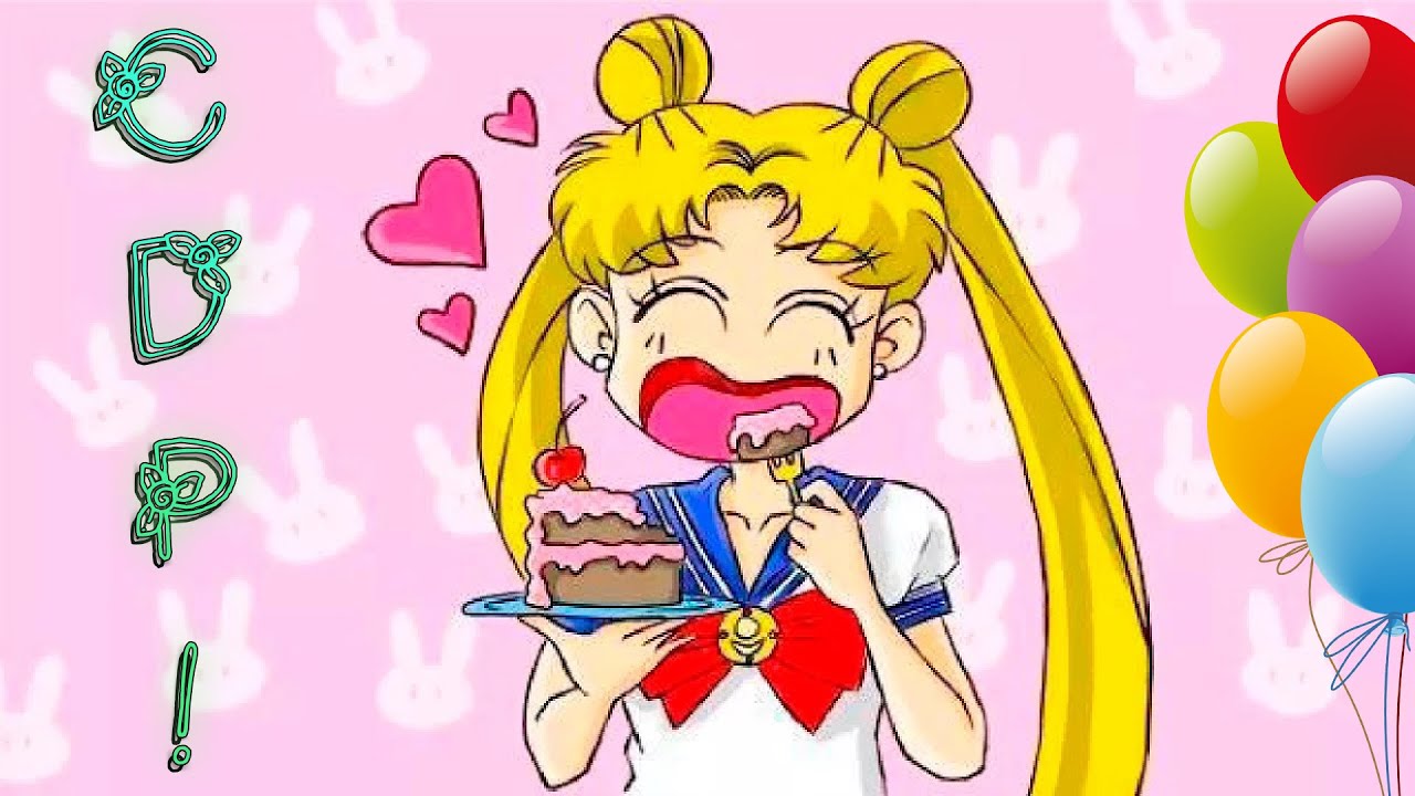 Картинки сейлормун с днем рождения