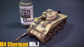 M4 Sherman Mk.I-1/76-Airfix-brush painted- tank model