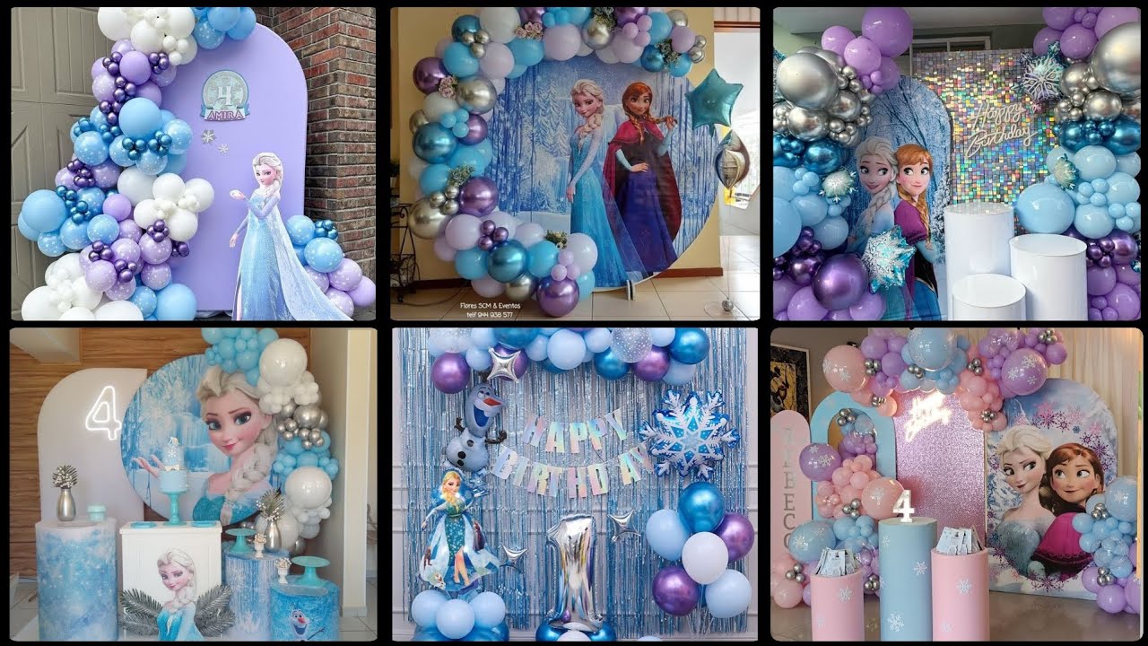 Frozen theme best birthday decoration ideas for baby girl//kids birthday party decoration