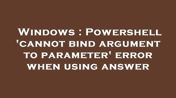 Windows : Powershell 
