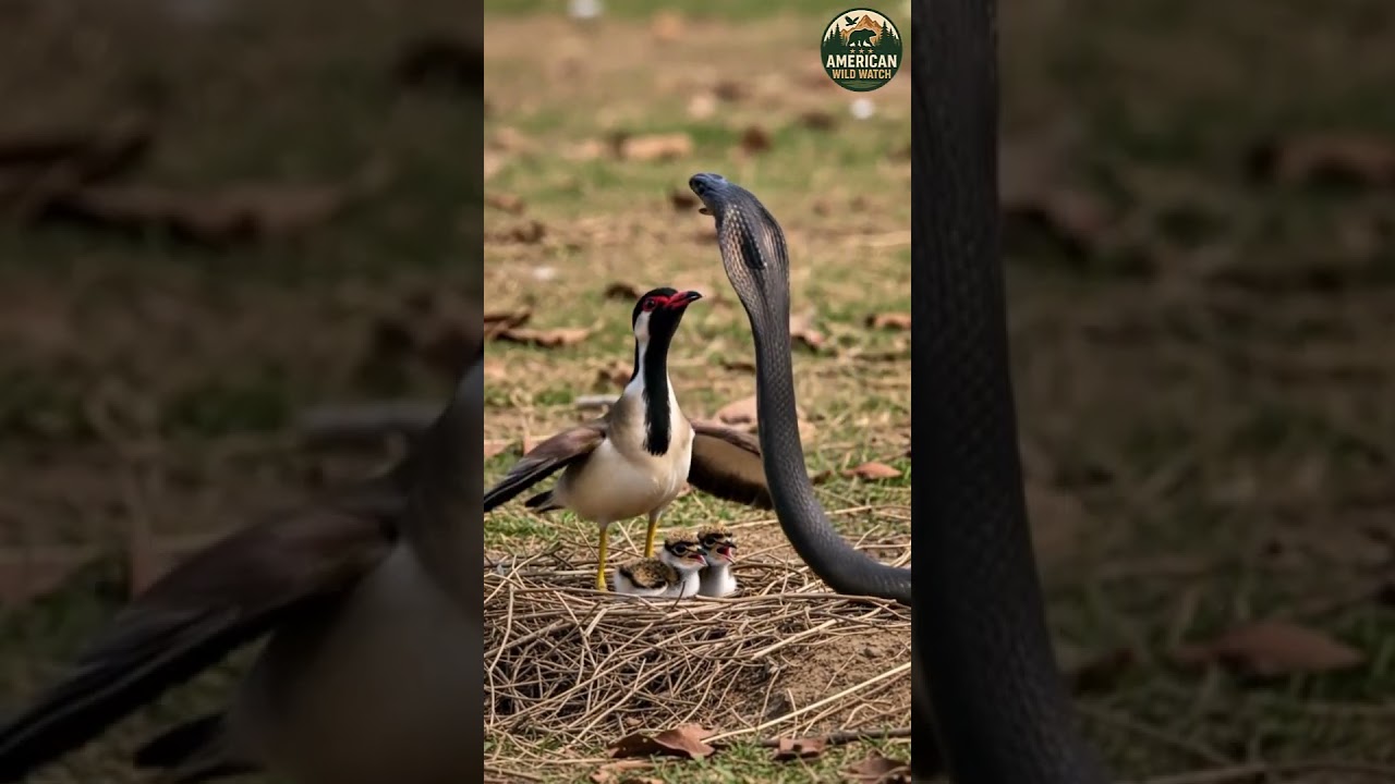 Red-wattled Lapwing Fights Off a Snake to Protect Its Nest 