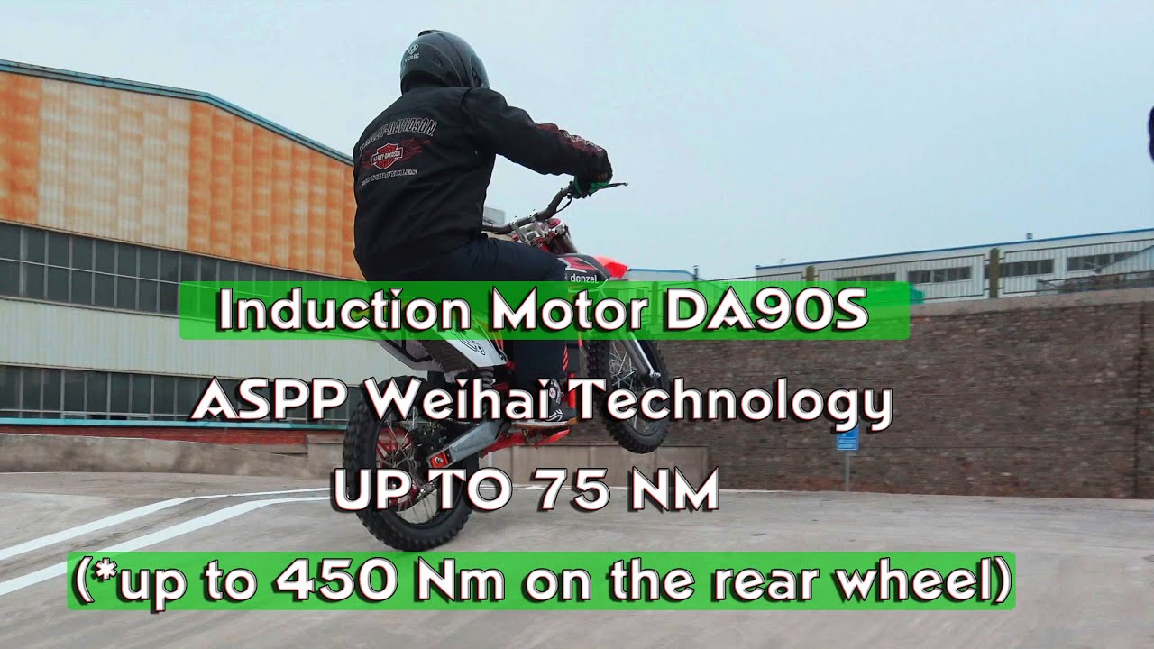 Asynchronous motor DA90S-W2  on RUSH3 electric motorcycle - YouTube Viktor Arestov