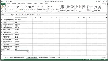 Microsoft Excel 2013 - Using Text Functions - LEFT, FIND & PROPER