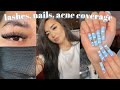 GETTING EYELASH EXTENSIONS, NEW NAILS + MY ACNE COVERAGE ROUTINE // blancaj