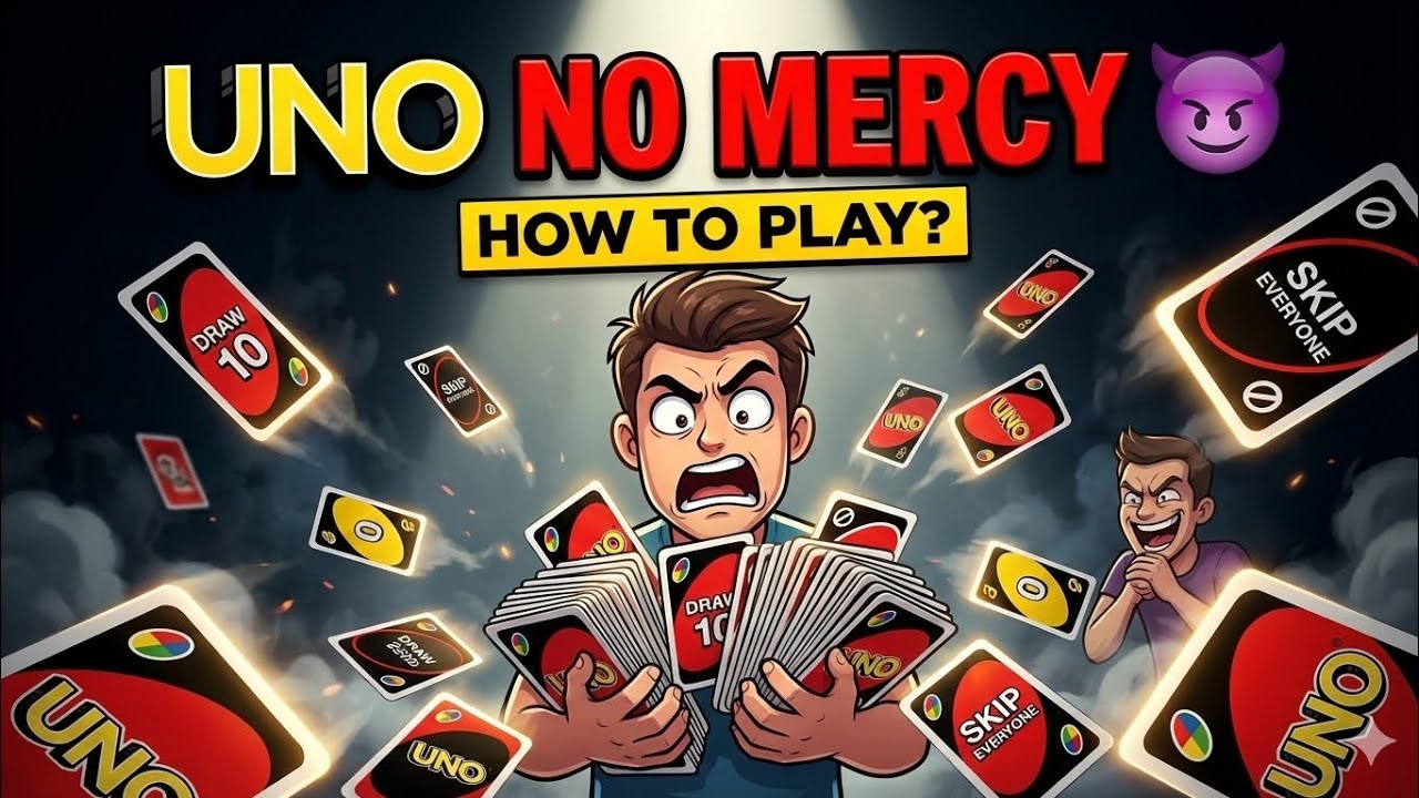 How to play UNO card No Mercy ll very easy rules ll 2025 ll😱😱