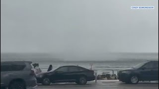'Everything is just flying' | Galveston waterspout collapses tents, tosses beach umbrellas and chair