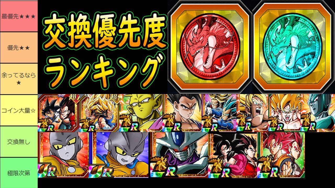 【ドッカンバトル】「コイン交換優先度ランキング8周年版」「フェスコイン・祭コイン」今後も含めて　ガンマコンビ交換するべき？それとも親ギャリ待つべきか？