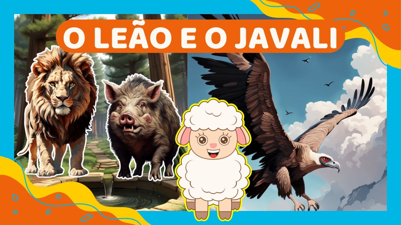 O LEÃO E O JAVALI | Fábula de Esopo para crianças - YouTube