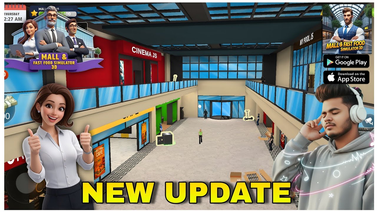 MALL AND FAST FOOD SIMULATOR 3D NEW ANDROID MOBILE GAME NEW UPDATE 2026