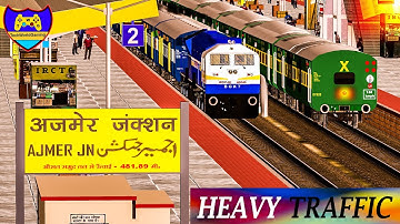 Heavy Rail Traffic : Trains at Ajmer Junction in MSTS Open Rails