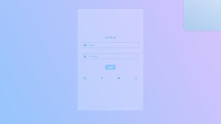 How to create glassmorphism login form using html and css.