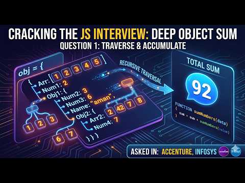Javascript Coding Interview Question | Find sum of Numbers Inside Nested Object | Problem 1