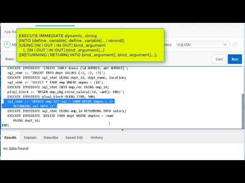 Урок 18. PL SQL. Динамический sql