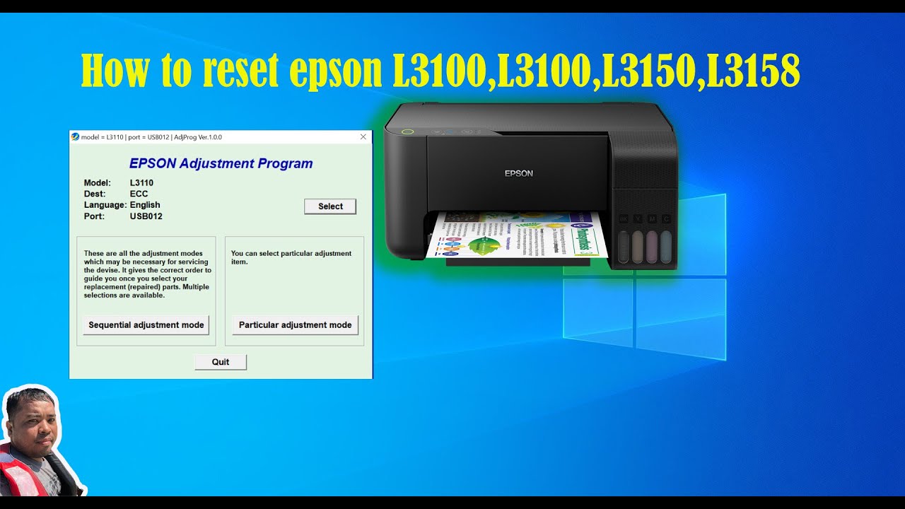 Epson l3100 сброс памперса