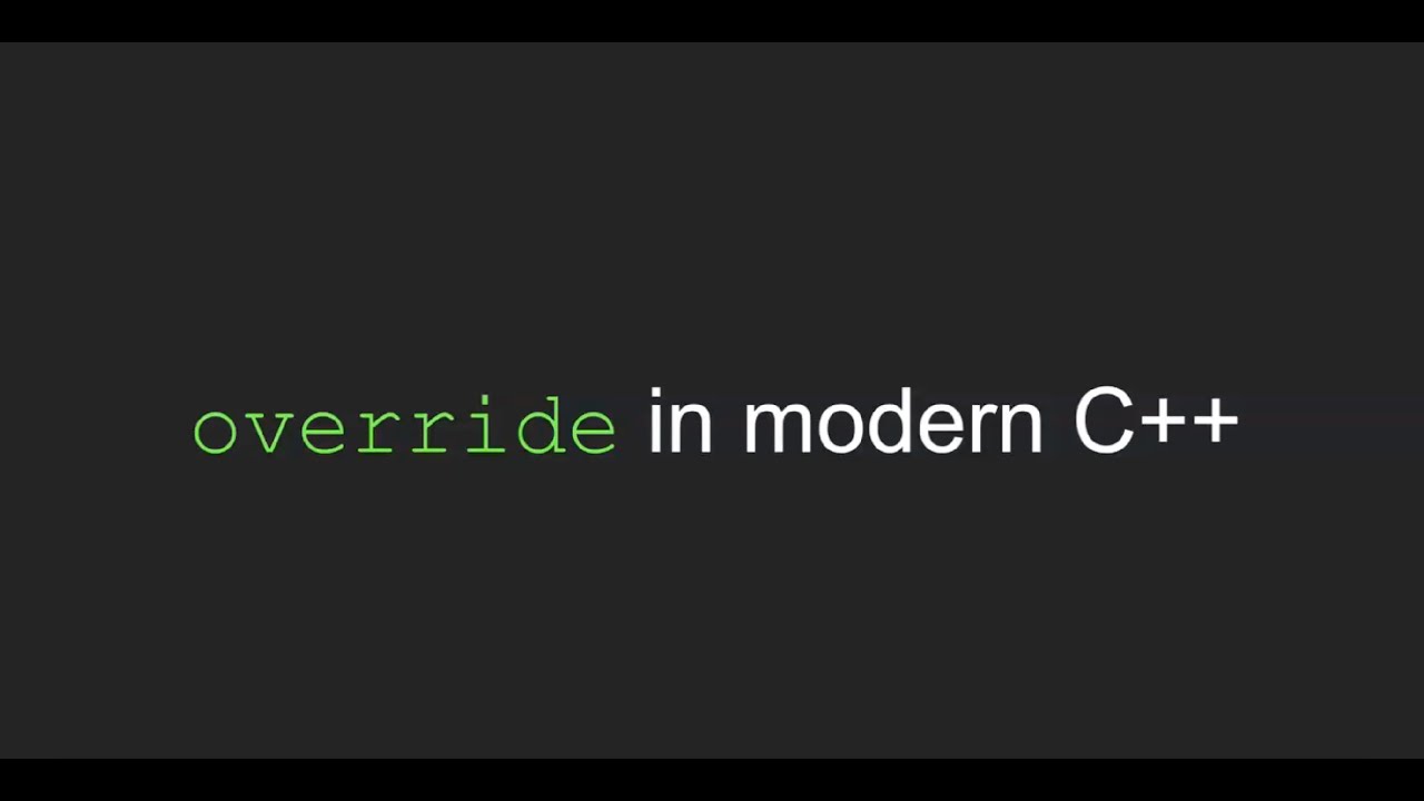 [Modern C++ Features] override keyword - YouTube