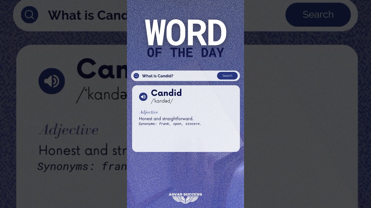 Word of the Day: Candid 🎙️Meaning: Honest and straightforward, without holding back. 💯