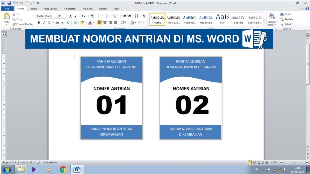 Download Format Nomor Antrian Excel