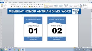 Cara Membuat Desain Nomor Antrian di Ms. Word