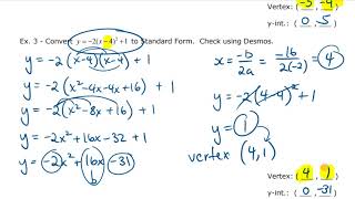 MPM2D Unit 5 Lesson 1 Vertex Form Intro   Edited