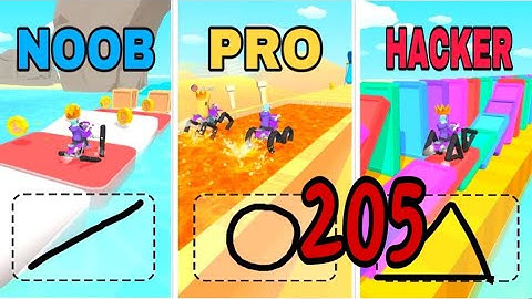 NOOB vs PRO vs HACKER in Scribble Rider ❤️ All Levels Gameplay, NEW Games iOS, Android