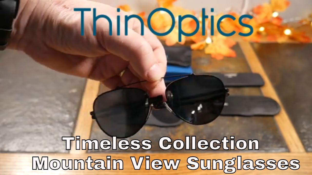 ThinOptics Round Sunglasses - Mirrored Polarised Black Lenses With Grey  Frames Unisex Sun Glasses With Aluminium Case : Amazon.co.uk: Fashion