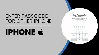 Enter Passcode For Other iPhone  | Enter Your Old Passcode iPhone iCloudReset Old Passcode Profile