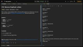 316 Remove Duplicate Characters | LeetCode | Daily Challenge Problems with Leet Logics