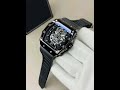 Richard Black Belt Skeleton Watch Black Rubber Strap #foryou #onlineshopping #onlinewatches #shorts