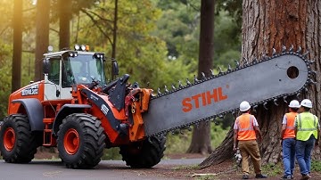 Fastest Biggest Firewood Processing Machine | Dangerous Big Chainsaw Cutting Tree machines