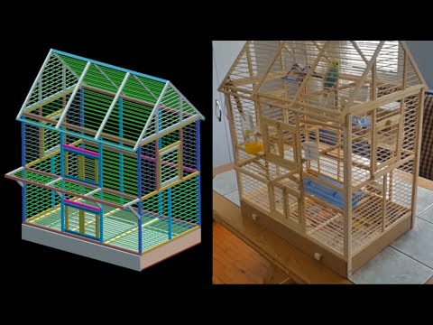 Making wooden cage for budgie bird/ Ahşap muhabbet kuşu kafesi yapımı