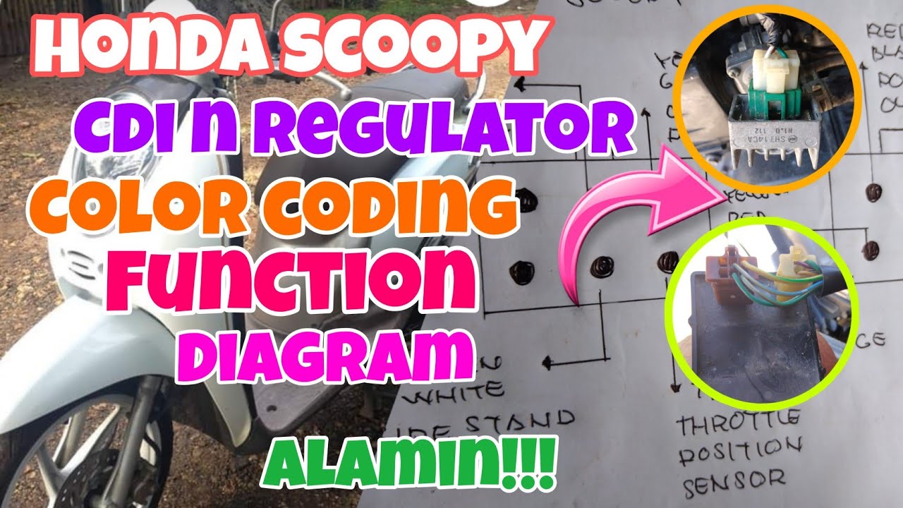 HONDA SCOOPY CDI at REGULATOR Color Coding, Function at Schematic