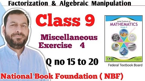 Class 9 Miscellaneous Exercise 4 NBF Maths Miscellaneous  Ex 4  Class 9th federal board FBISE Math