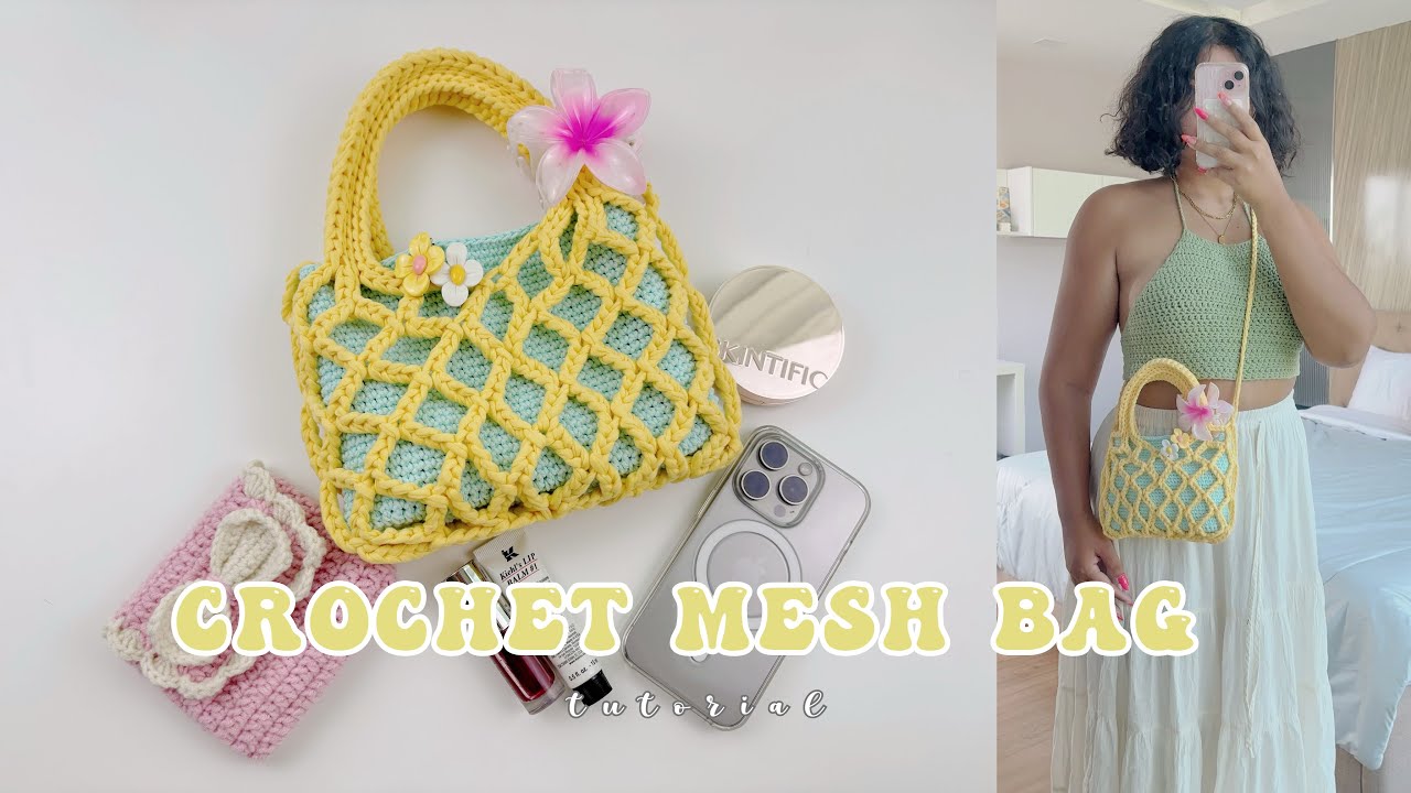 Crochet Mesh Bag Tutorial #EP.78 | KJ Korn