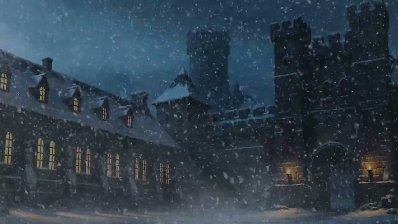 Fall Fast Asleep To 10 Hours Of Howling Blizzard Winds: Dark Isolated Cold Winter Castle Ambience
