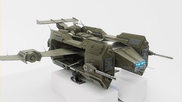 SpaceShip 3D model  Blender 2.8