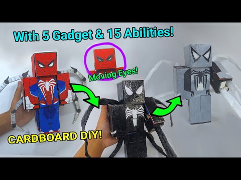 SpiderMan Becomes Venom and AntiVenom With 5 Gadget and 15 Abilities Cardboard Diy |SPIDER-MAN 2 PS5