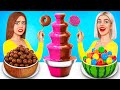Chocolate Fountain Fondue Challenge | Extreme Chocolate Food Challenge