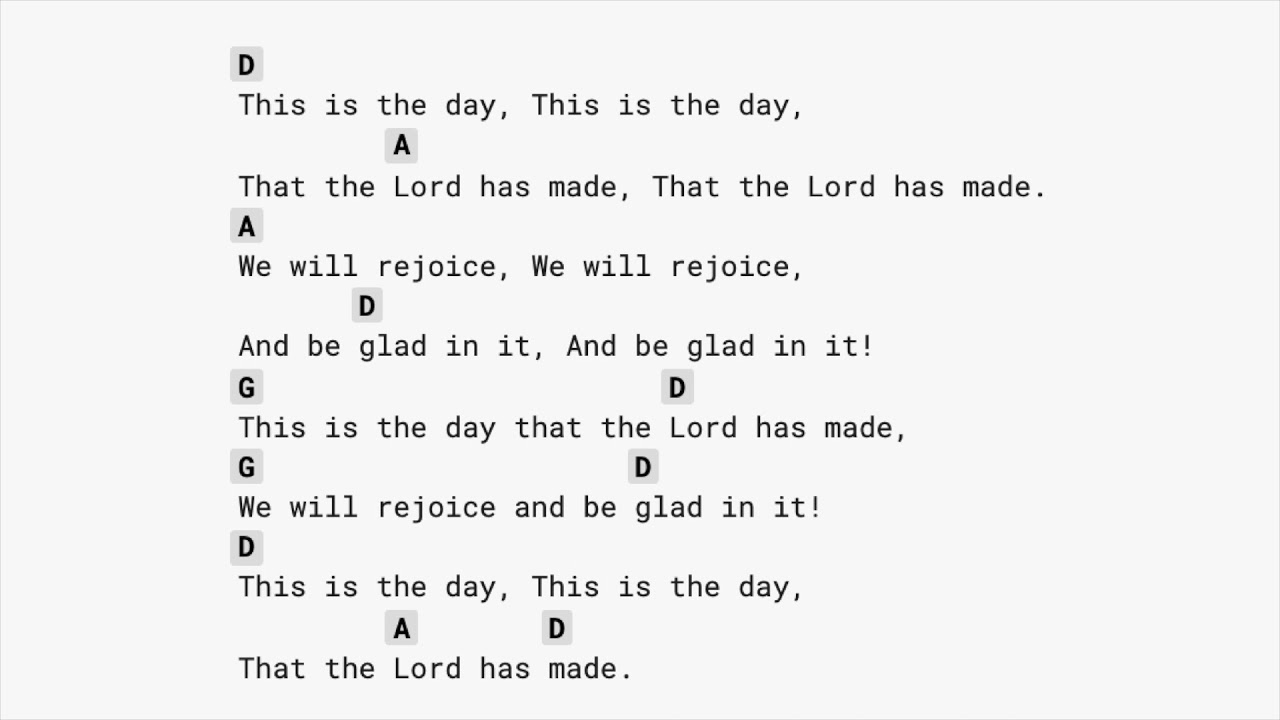 This Is The Day That The Lord Has Made NO CAPO Guitar Chords YouTube This is the day that the lord has made no capo guitar chords youtube