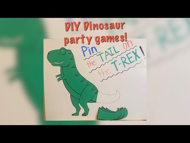 Pin the Tail on the Dinosaur - Boys Party Game - Printable Party