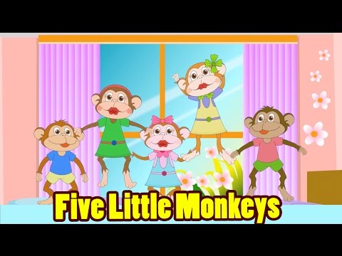 Five Little Monkeys Jumping On The Bed with Lyrics - Kids Songs Nursery Rhymes by EFlashApps