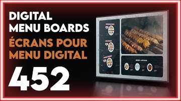 A super slider that features featured products. A single video - Digital Menu Boards - Montreal35