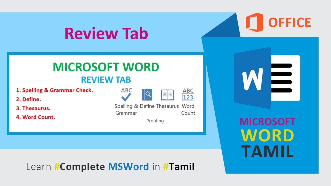 MS Word Tamil Spelling & Grammar Check Thesaurus Word Count YouTube